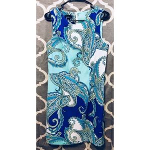 Alyx Dress Size 12 Like New Teal & Blue Paisley